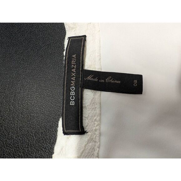 BCBGMaxAzria Lace Paneled A-line Skirt in White Size 08 - Picture 3 of 5